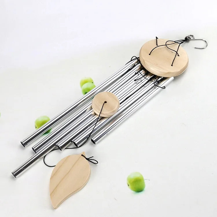 Wind Chimes - Aluminum Alloy, 6/12 Tubes, Gold/Silver, Clear Sound, with Hook for Home/Outdoor Wedding Party Memorial Decoration