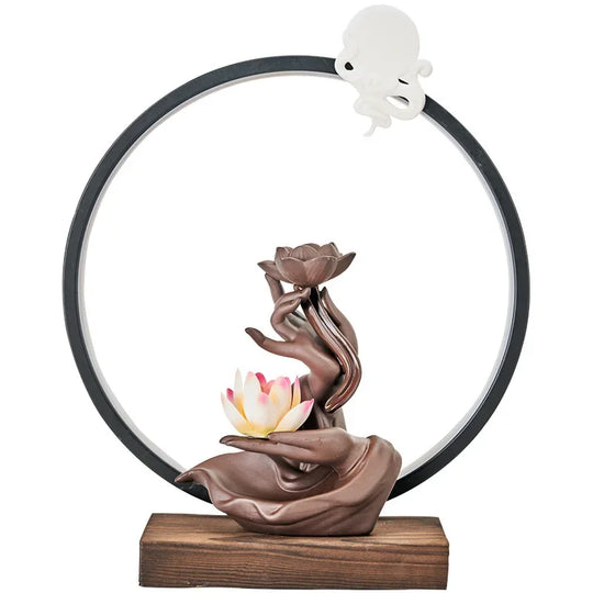 Buddha Hand Led Light Backflow Incense Burner