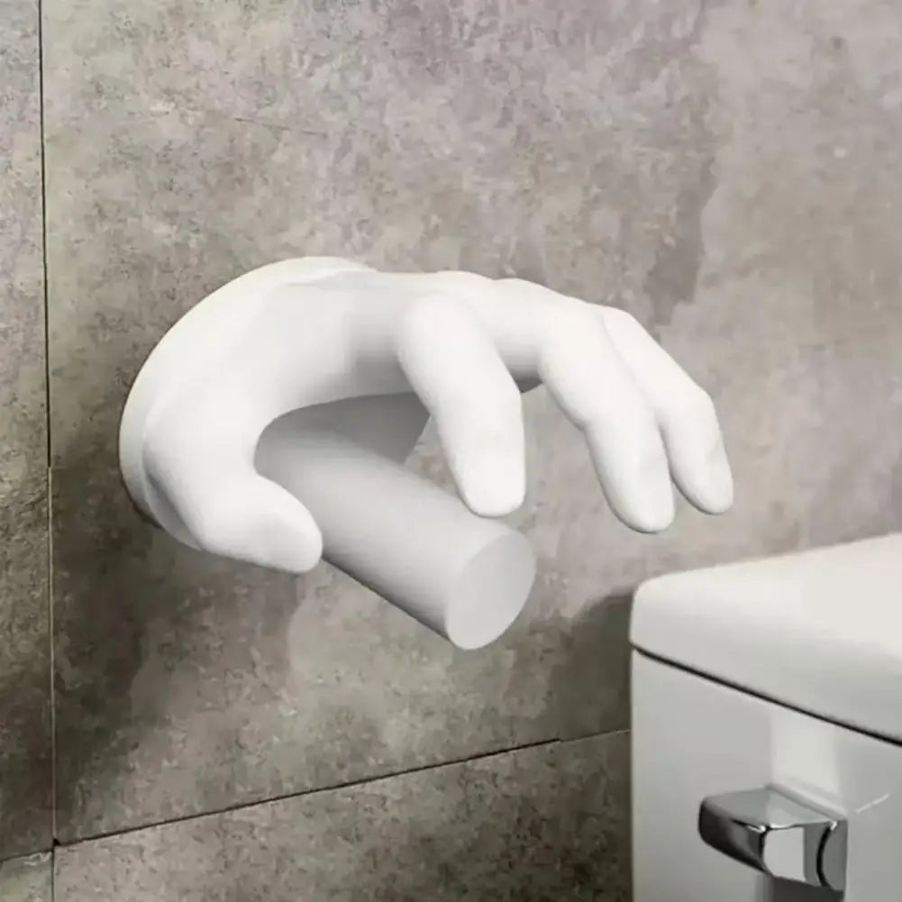 Resin Toilet Paper Holder Unique Hand-shaped Toilet Paper Holder for Bathroom Decor Wall Mounted Sculpture for Kitchen Tissue