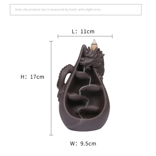 Dragon Incense Burner, Waterfall Backflow Incense Holder(Without Incense)