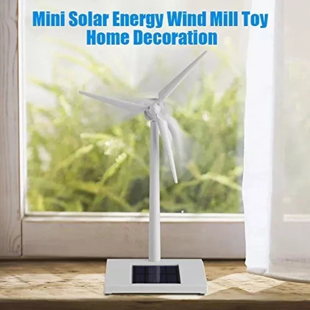 Solar Powered Wind Mill Model Desktop Decor