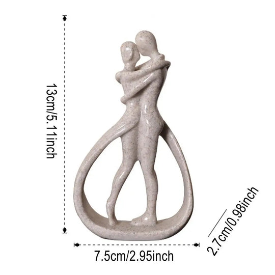 Modern Abstract Hugging Couple Statue