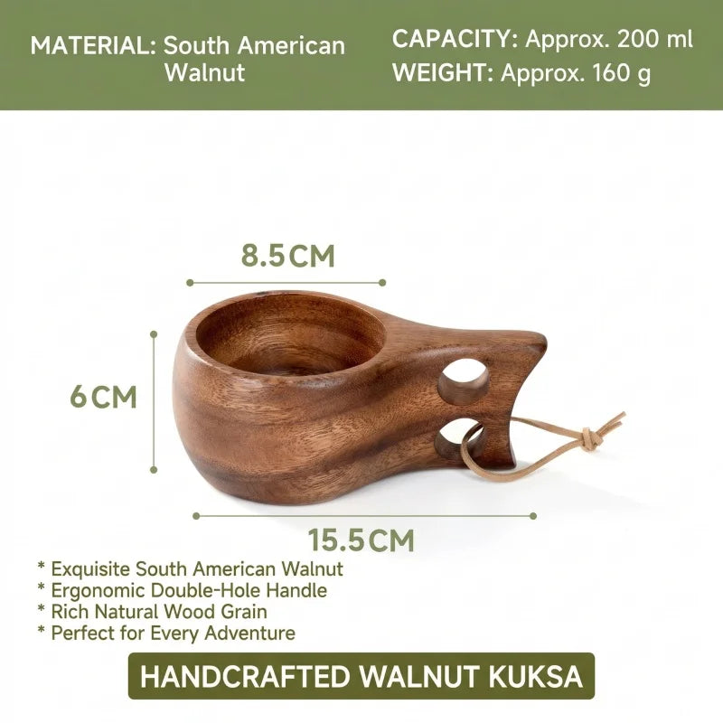 Handmade Wooden Mug Acacia Wood Coffee Tea Milk Cup