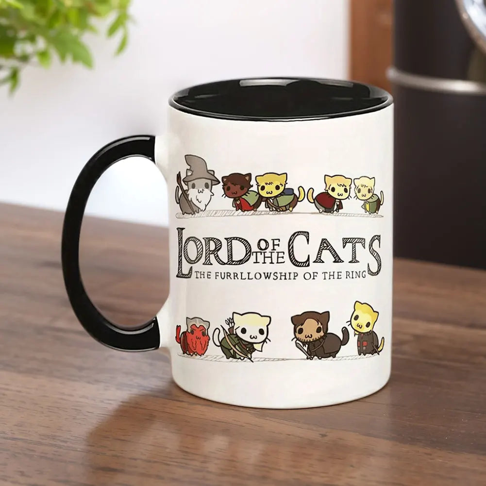 Lord Of The Cats Mug - The Furrllowship Of The Ring Cat Lovers Coffee Mug