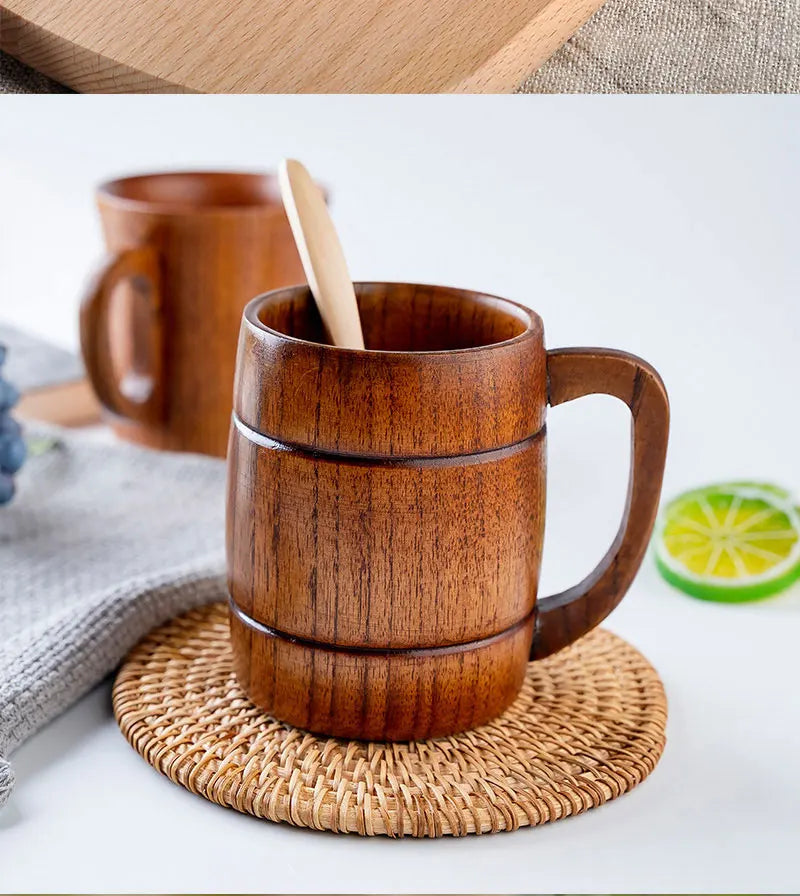 Wooden Cups Handmade Jujube Wood Handle Cups