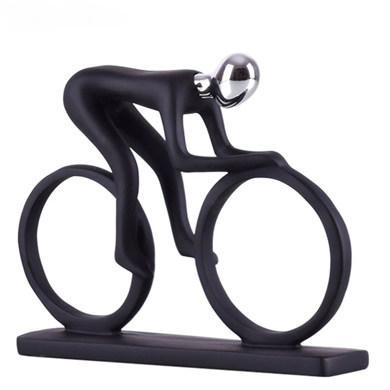 Modern Abstract Resin Bicycler Cyclist Statue
