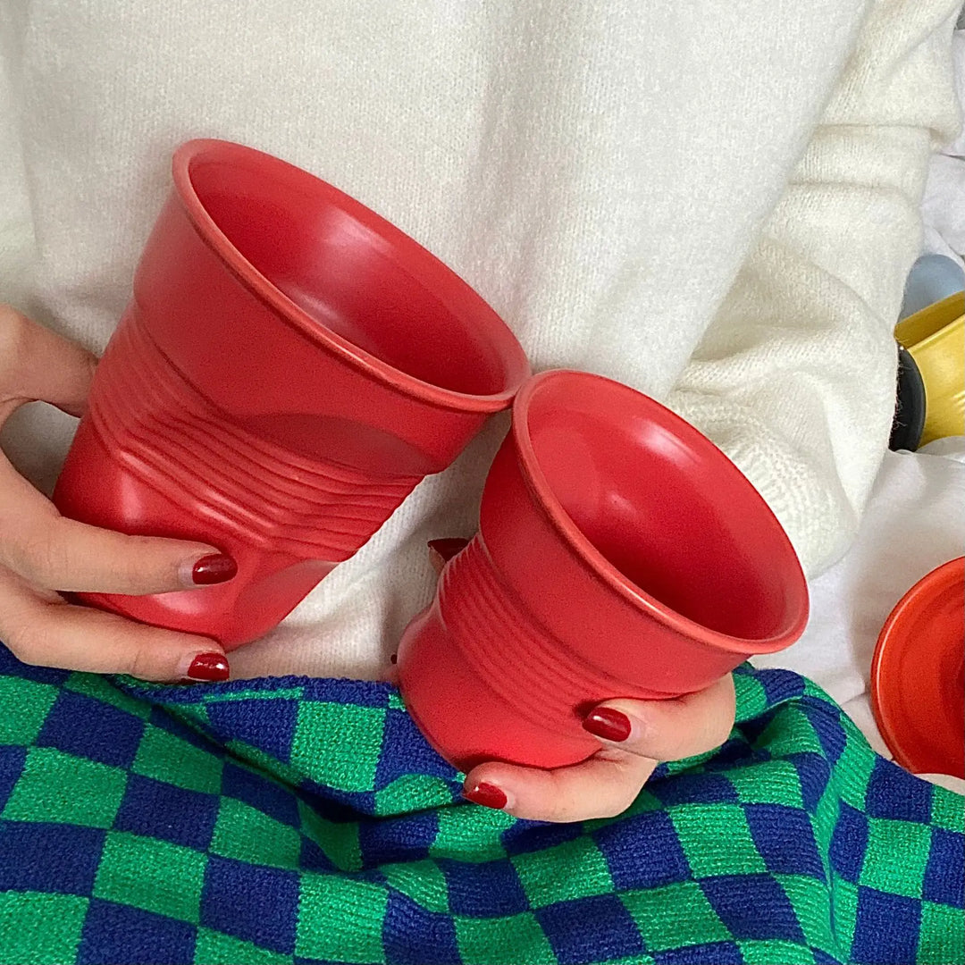 Irregular Ceramic Mug Hand-pinch Coffee Cup Mugs