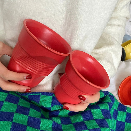 Irregular Ceramic Mug Hand-pinch Coffee Cup Mugs