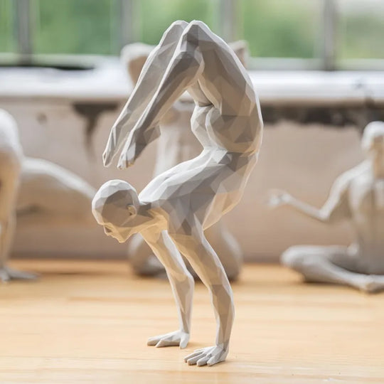 3D Printed Yoga Figurine -Minimalist Home Decor Statue for Living Room & Desktop,Unique Spiritual Accent for Bar, Gym Interiors