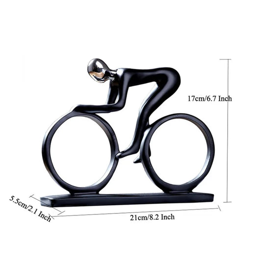 Modern Abstract Resin Bicycler Cyclist Statue