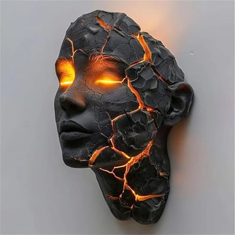 Cracked Soul Wall Lights Shattered Soul Wall Lamps Creative Figurine Luminous Resin Ornaments Sculpture Home Decor