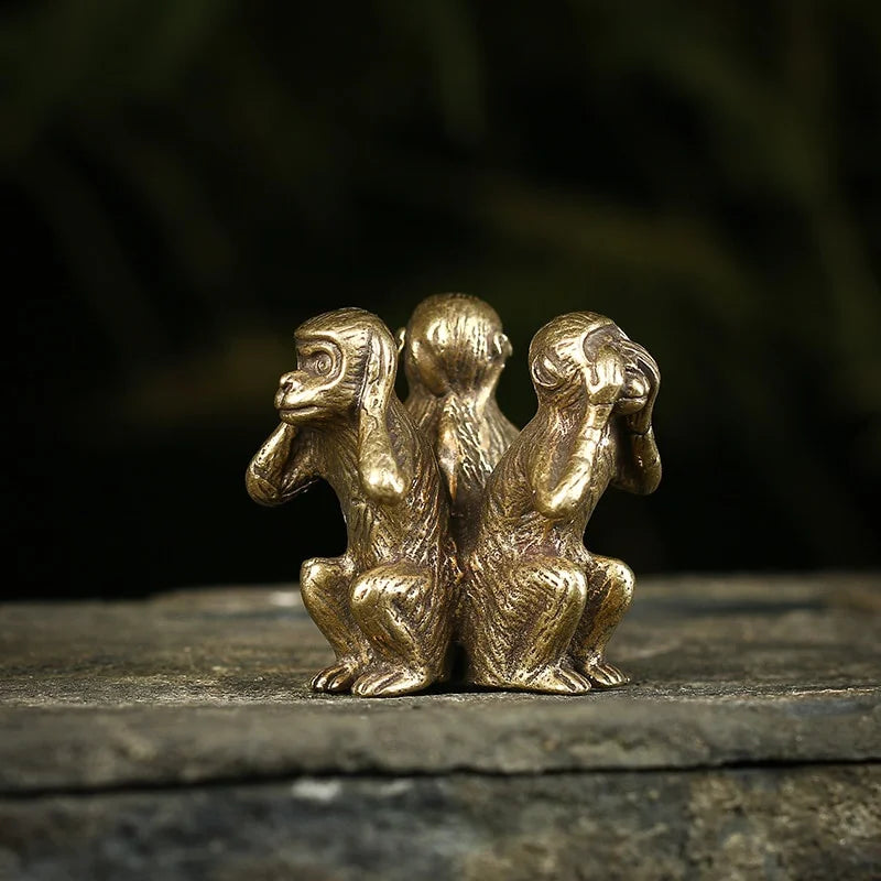 Three Monkeys Bronze Sculpture