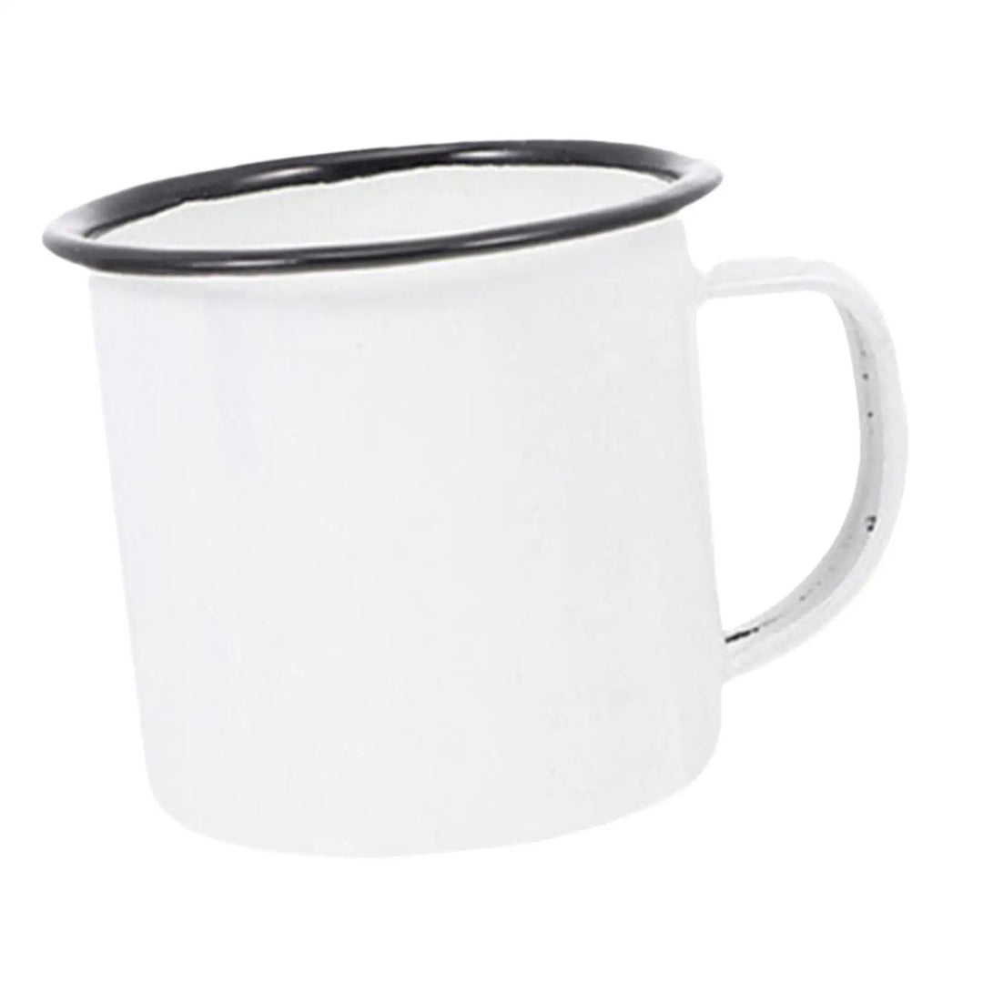 Enamel Coffee Cup Tea Cup Stylish Sturdy Water Cup Drinkware Milk Mug for Tabletop Office Household Apartments Cappuccino