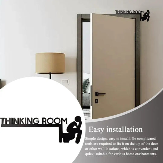 Modern Toilet Door Sign Thinking Room Wall Mounted Sculpture Home Decor Artwork Decorative Door Frame Pendant Home Decorations