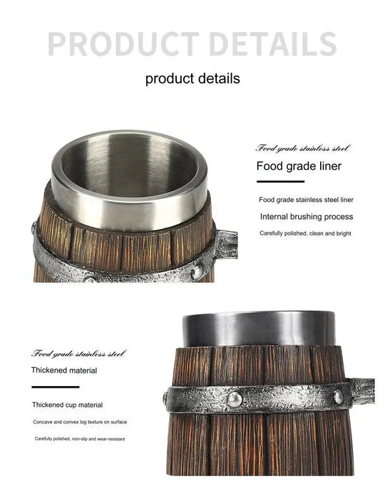 Hot-selling Wooden Barrel Beer mug