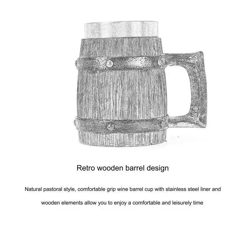 Hot-selling Wooden Barrel Beer mug
