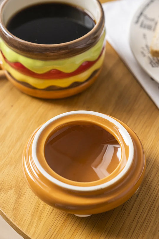 Coffee Mugs Creative Hamburger Shaped 300ML Water/coffee Cup with Lid
