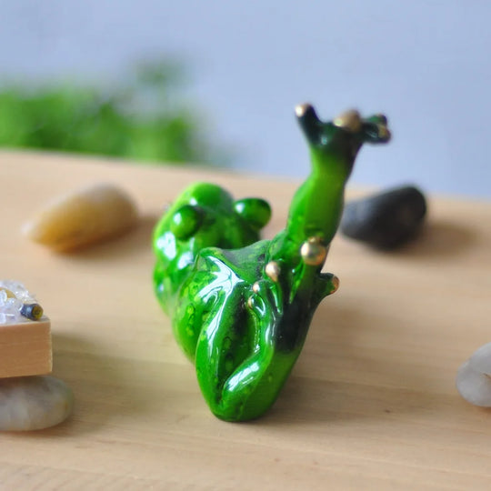 Resin 3D Craft Frog Figurine Office Desktop Decoration Collectible Ornament