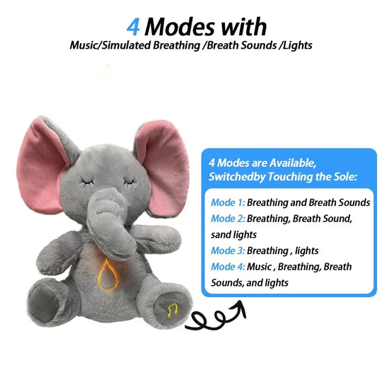 Soothing Elephant Plush Doll Toy Sleeping Companion