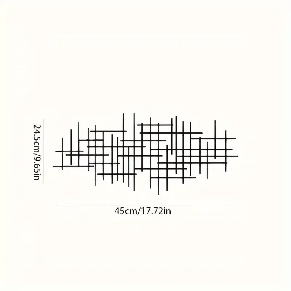1pc Metal Wall Art Sculpture - Abstract Grid Cover. Geometric Pattern Wall Decoration.Wall Hanging Main Decoration.Wall Sticker.