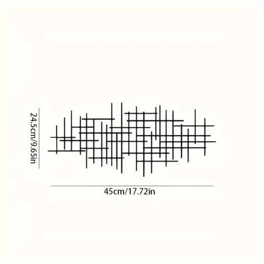 1pc Metal Wall Art Sculpture - Abstract Grid Cover. Geometric Pattern Wall Decoration.Wall Hanging Main Decoration.Wall Sticker.