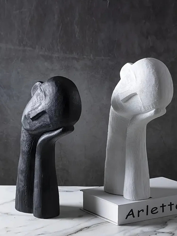 Nordic Abstract Contemplation Thinker Sculpture