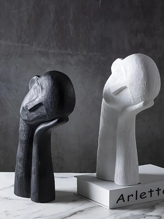 Nordic Abstract Contemplation Thinker Sculpture