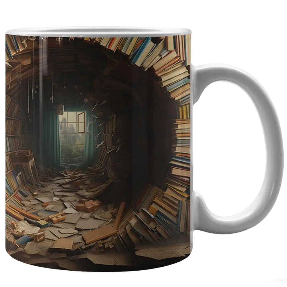 3D Library Book Mug Ceramic Shelf Mug