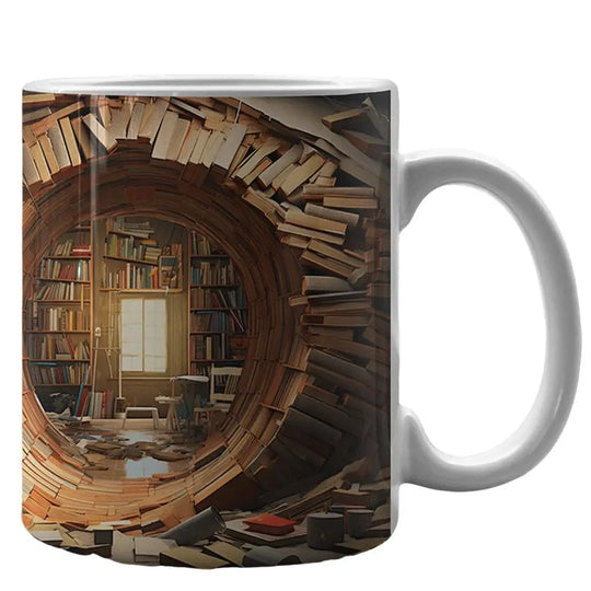 3D Library Book Mug Ceramic Shelf Mug