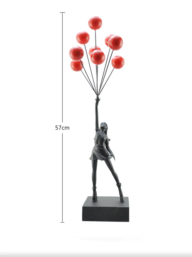 Balloon Girl Statue Flying Balloons