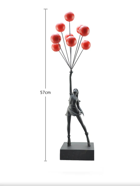 Balloon Girl Statue Flying Balloons