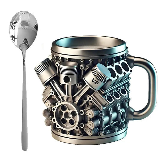 Vintage Engine Coffee Cup 200ml Insulation Water Mug for Car Enthusiasts Mechanics Engineers Fathers Men Boyfriends Gifts