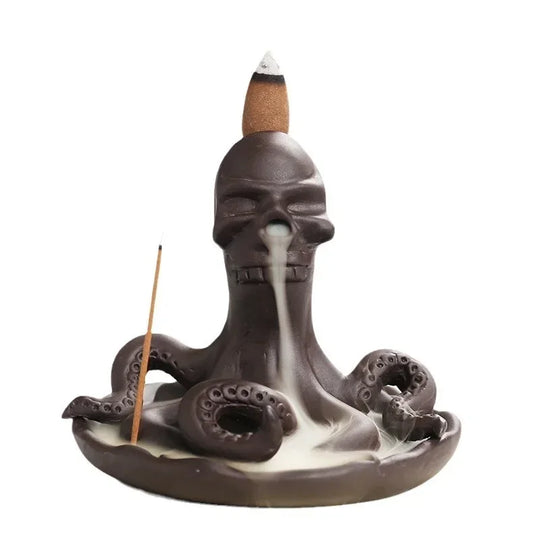 Creative Funny Skull,  Octopus Backflow Incense Burner