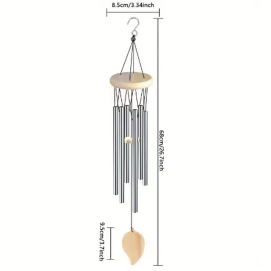 Wind Chimes - Aluminum Alloy, 6/12 Tubes, Gold/Silver, Clear Sound, with Hook for Home/Outdoor Wedding Party Memorial Decoration
