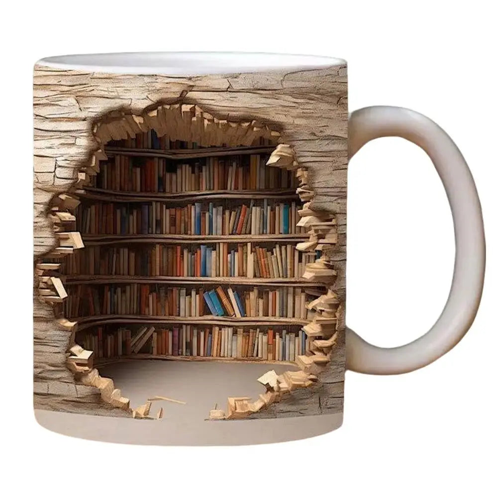 3D Library Book Mug Ceramic Shelf Mug