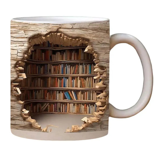 3D Library Book Mug Ceramic Shelf Mug