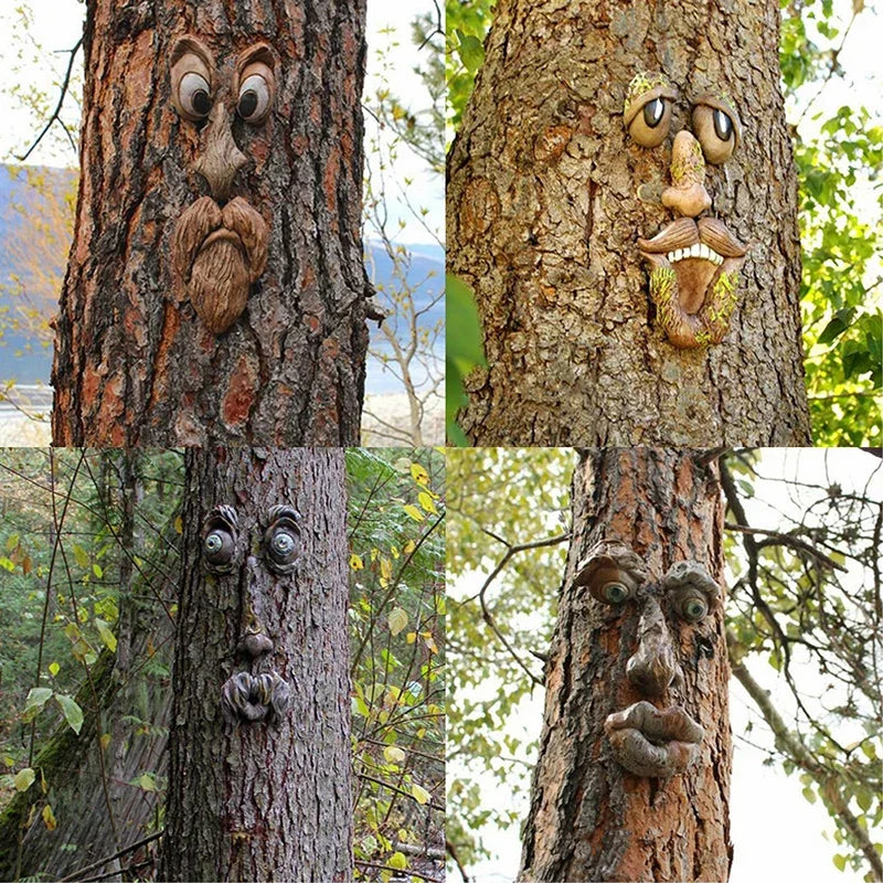 Old Man Tree Hugger Garden Peeker Yard Art Outdoor Tree Funny Old Man Face Sculpture Whimsical Tree Face Garden Decoration