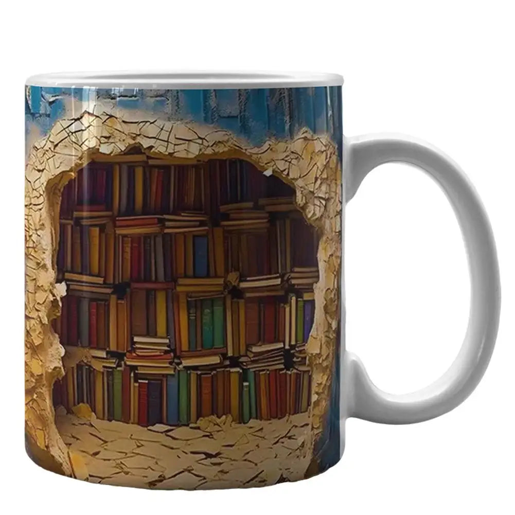 3D Library Book Mug Ceramic Shelf Mug