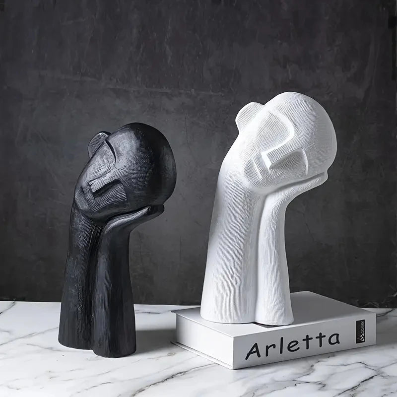 Nordic Abstract Contemplation Thinker Sculpture