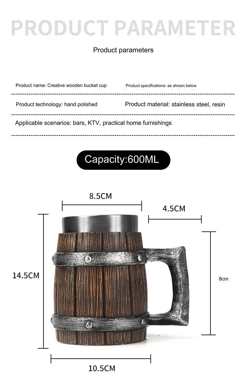 Hot-selling Wooden Barrel Beer mug