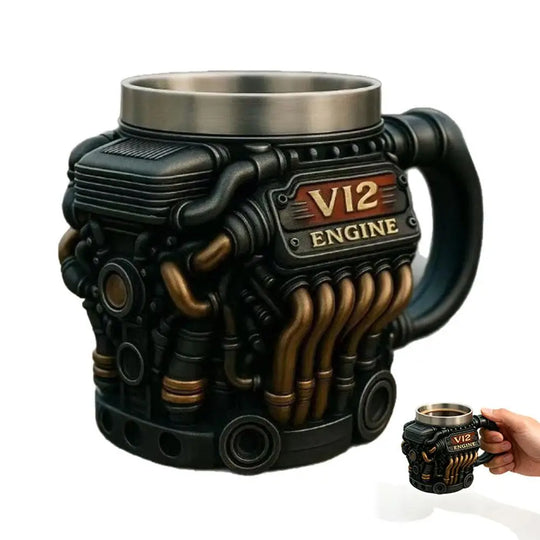 Vintage Engine Coffee Cup 200ml Insulation Water Mug for Car Enthusiasts Mechanics Engineers Fathers Men Boyfriends Gifts