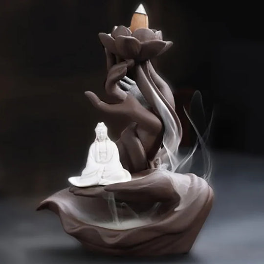 Buddha Hand Led Light Backflow Incense Burner