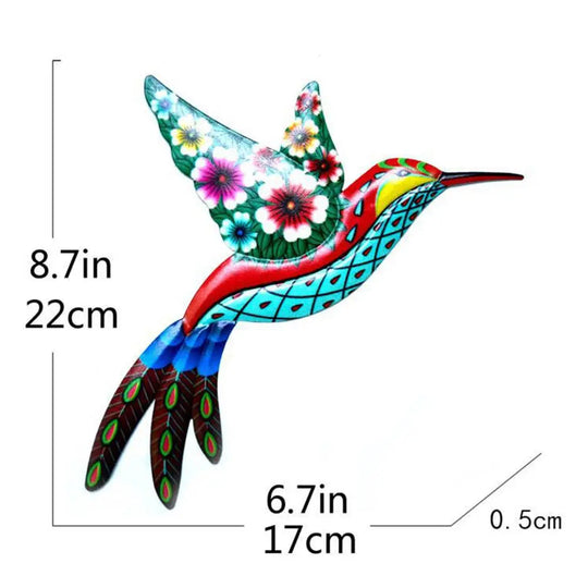 Iron Gecko Wall Art Ornaments Home Wall Decoration Simulation Realistic Metal Hummingbird Lizard Sculptures Garden Statue