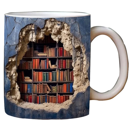 Bookshelf Pattern Multi-Purpose Tea Cup