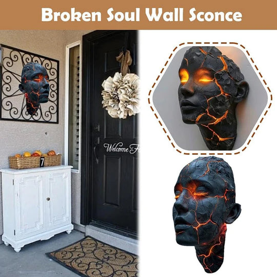 Cracked Soul Wall Lights Shattered Soul Wall Lamps Creative Figurine Luminous Resin Ornaments Sculpture Home Decor