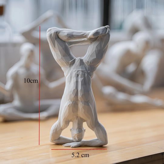 3D Printed Yoga Figurine -Minimalist Home Decor Statue for Living Room & Desktop,Unique Spiritual Accent for Bar, Gym Interiors