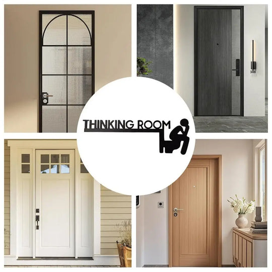 Modern Toilet Door Sign Thinking Room Wall Mounted Sculpture Home Decor Artwork Decorative Door Frame Pendant Home Decorations