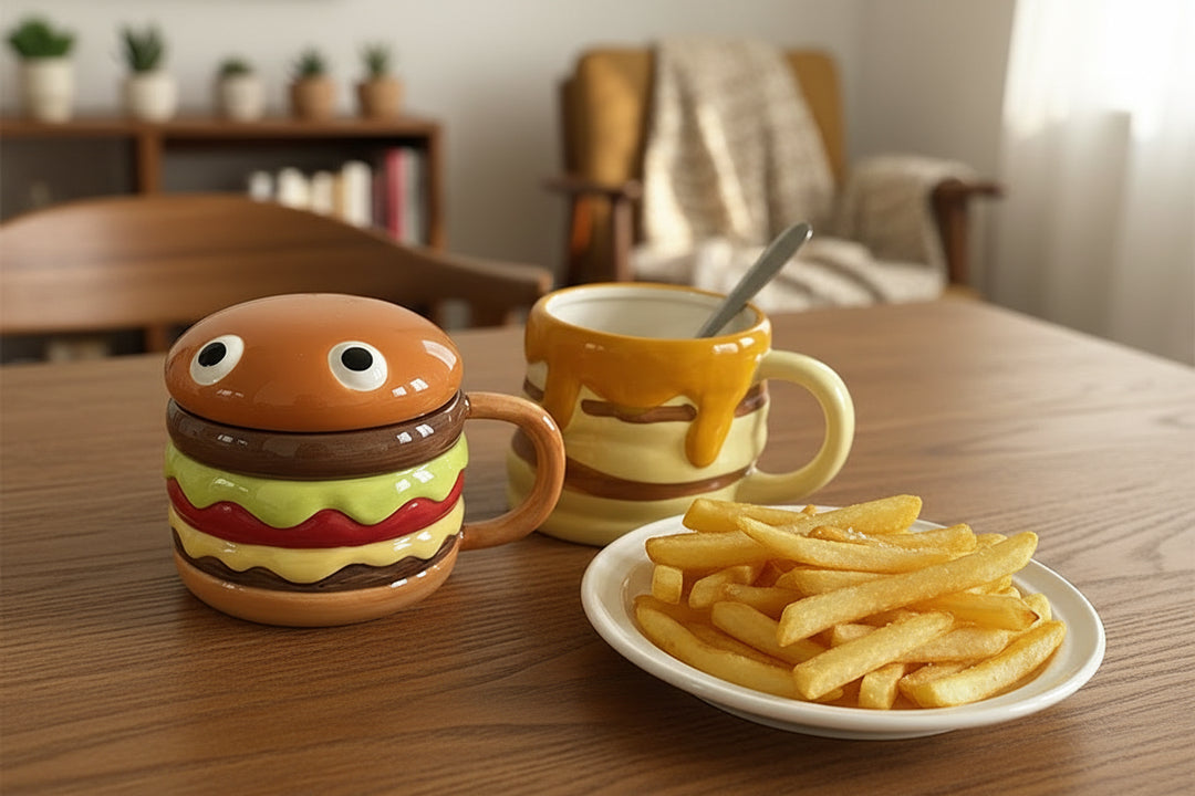 Coffee Mugs Creative Hamburger Shaped 300ML Water/coffee Cup with Lid