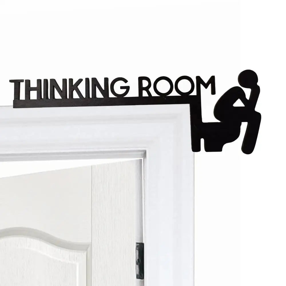 Modern Toilet Door Sign Thinking Room Wall Mounted Sculpture Home Decor Artwork Decorative Door Frame Pendant Home Decorations