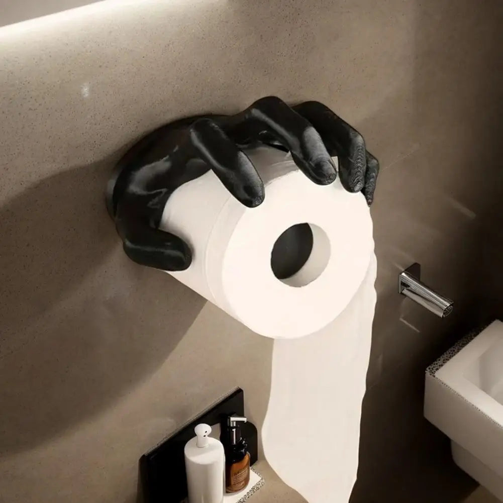 Resin Toilet Paper Holder Unique Hand-shaped Toilet Paper Holder for Bathroom Decor Wall Mounted Sculpture for Kitchen Tissue